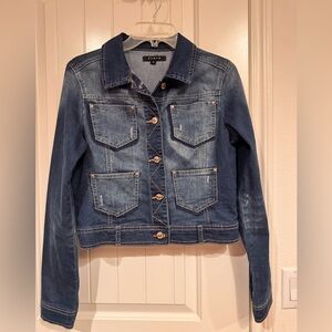 Fiore Women's Distressed Indigo Denim Jacket size M